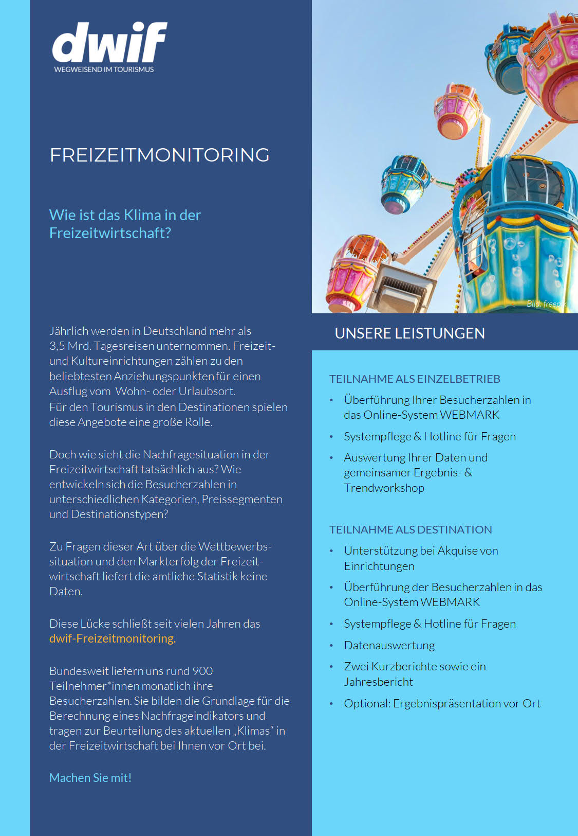 dwif Freizeitmonitoring Flyer Cover